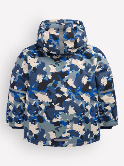 Mini Boden Kids' Waterproof Hooded Camouflage Coat, Multi - view 2, Multi