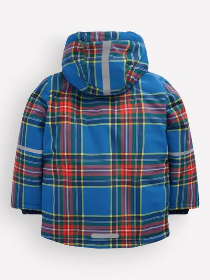 Mini Boden Kids' Waterproof Hooded Plaid Coat, Multi - view 2, Multi