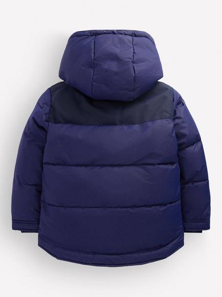 Mini Boden Kids' Borg Fleece Lined Puffer Jacket, College Navy - view 2, College Navy