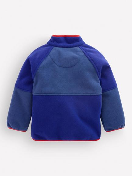 Mini Boden Kids' Cosy Windproof Fleece, Mazarine Blue - view 2, Mazarine Blue
