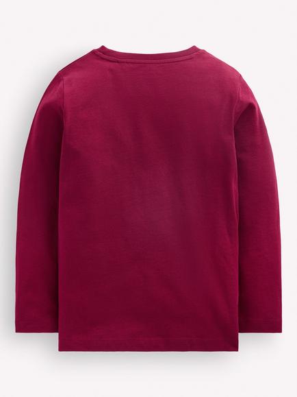 Mini Boden Kids' Long Sleeve Printed Top, Red Steam Train - view 2, Red Steam Train