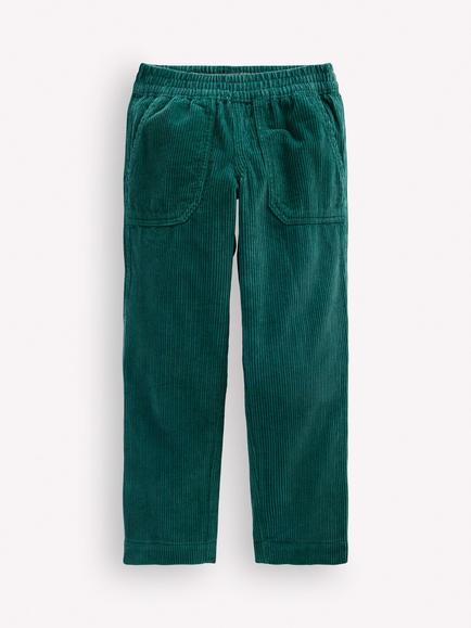 Mini Boden Kids' Pull On Cord Trousers, Mallard Green, Mallard Green