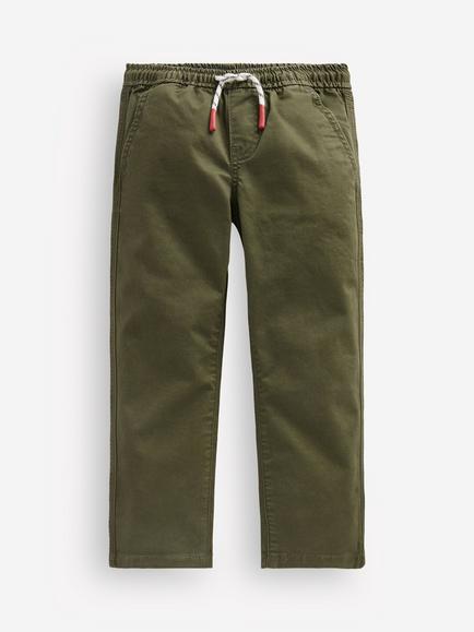 Mini Boden Kids' Slim Pull-on Trousers, Woodland Green, Woodland Green