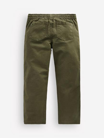 Mini Boden Kids' Slim Pull-on Trousers, Woodland Green - view 2, Woodland Green