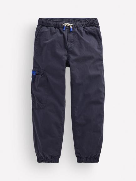Mini Boden Kids' Drawstring Tech Trousers, Navy, Graphite
