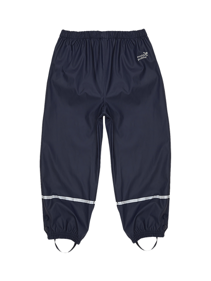 Muddy Puddles Kids' Fleece-Lined Waterproof Trousers, Navy Blue, Navy Blue