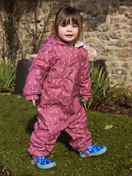 Muddy Puddles Baby 3-in-1 Hooded Scampsuit, Pink Multi - view 2, Pink Multi