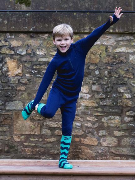 Muddy Puddles Kids' Long Sleeve Base Layer Top, Navy Blue - view 2, Navy Blue