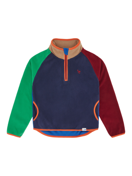 Muddy Puddles Kids' Polar Fleece Colour Block Half Zip Fleece, Multi, Multi