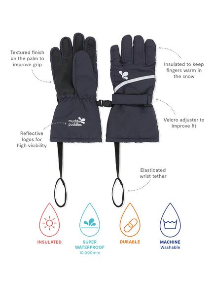 Muddy Puddles Kids' Arctic Ski Gloves, Navy Blue - view 2, Navy Blue