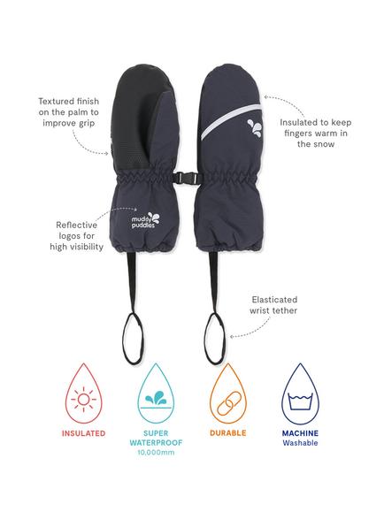Muddy Puddles Kids' Arctic Ski Mittens, Navy Blue - view 2, Navy Blue