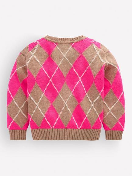 Mini Boden Kids' Relaxed Button Front Cardigan, Camel Melange - view 2, Camel Melange