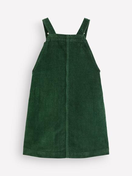 Mini Boden Kids' Adeline A-Line Corduroy Dress, Green - view 2, Green Corduroy