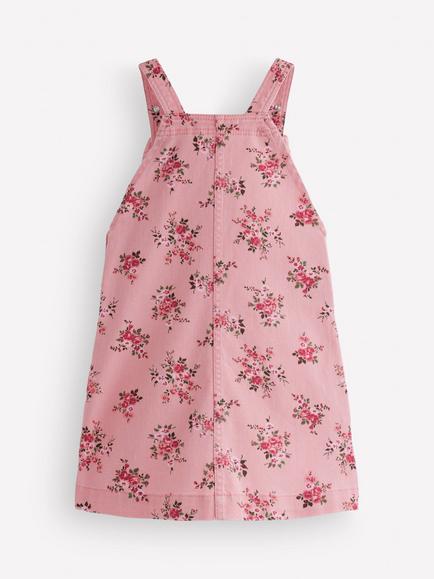 Mini Boden Kids' Adeline A-Line Pinafore Dress, Pink Soft Rose - view 2, Pink Soft Rose