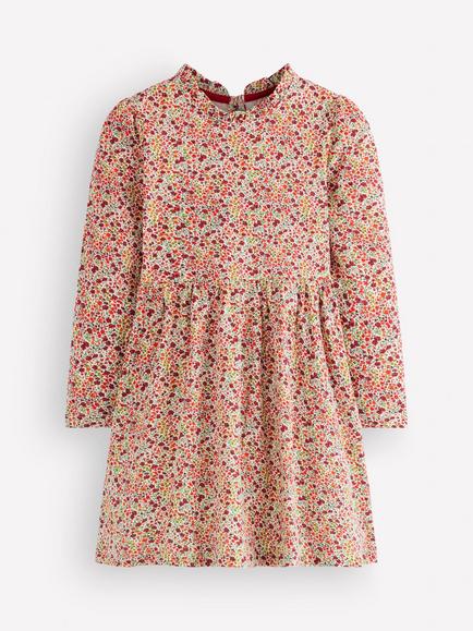 Mini Boden Kids' Long Sleeve Floral Dress, Multi, Multi