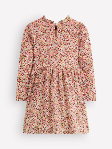 Mini Boden Kids' Long Sleeve Floral Dress, Multi - view 2, Multi