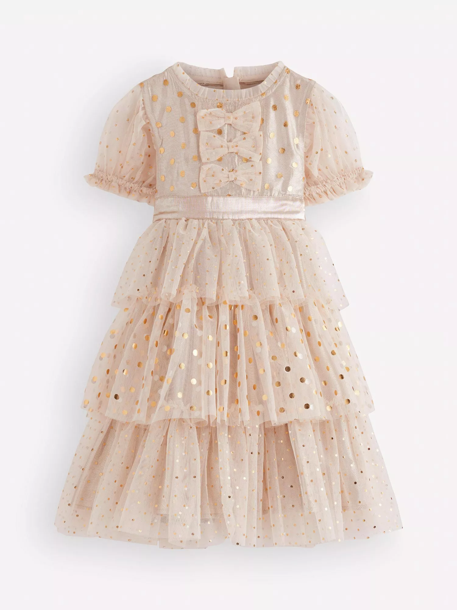 mini boden gold dress Kids' Short Sleeve Metallic Tulle Dress, handle:sayla-dress-pecan