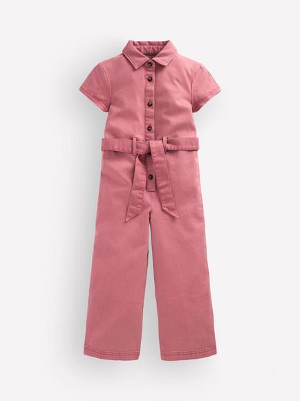 Mini Boden Kids' Relaxed Printed Boilersuit, Pink Heather, Pink Heather