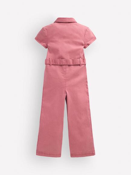Mini Boden Kids' Relaxed Printed Boilersuit, Pink Heather - view 2, Pink Heather