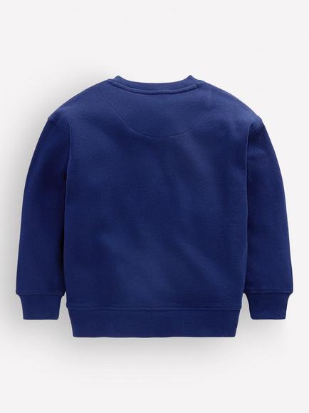 Mini Boden Kids' Bobbie Applique Crew Neck Sweatshirt, Navy - view 2, Navy