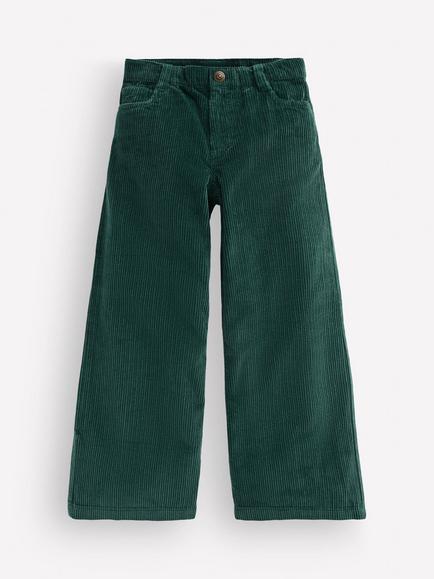 Mini Boden Kids' Wide Leg Corduroy Jeans, Malachite Green, Malachite Green