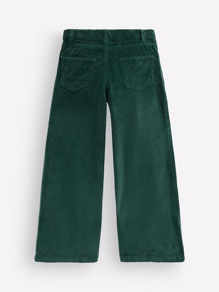 Mini Boden Kids' Wide Leg Corduroy Jeans, Malachite Green - view 2, Malachite Green