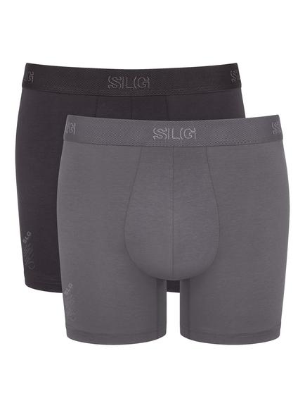 sloggi Cotton Base Layer Shorts, Pack of 2, Multi, Grey Combination