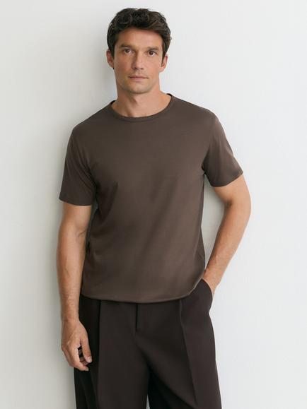 Reiss Count Regular Fit Cotton Crew Neck T-Shirt, Taupe Brown, Taupe Brown