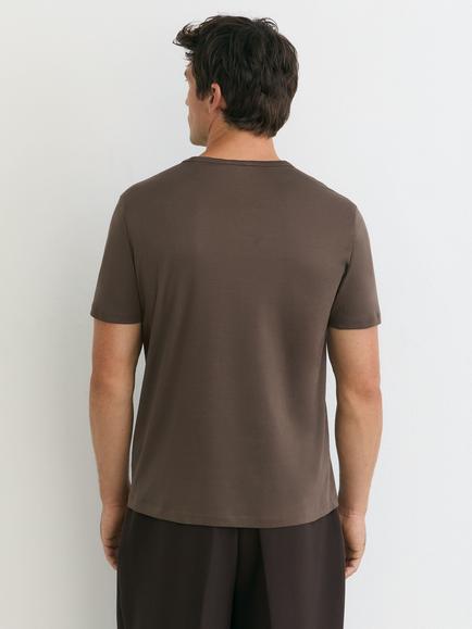 Reiss Count Regular Fit Cotton Crew Neck T-Shirt, Taupe Brown - view 2, Taupe Brown