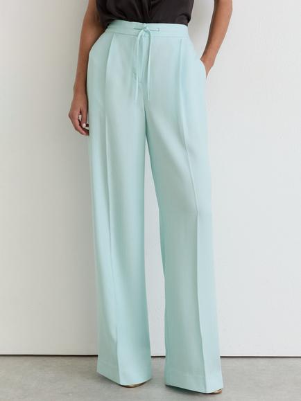 Reiss Esther Wide Leg Trousers, Aqua Blue, Aqua Blue
