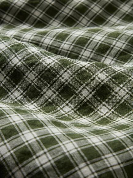 Piglet in Bed Heritage Gingham Linen Bedding - view 2, Fern Green