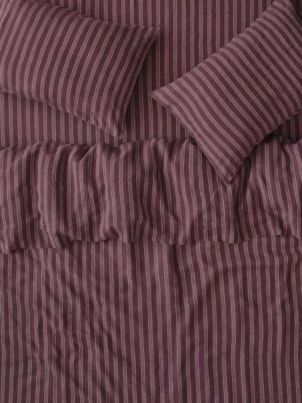 Piglet in Bed Walderton Stripe Linen Bedding, Berry