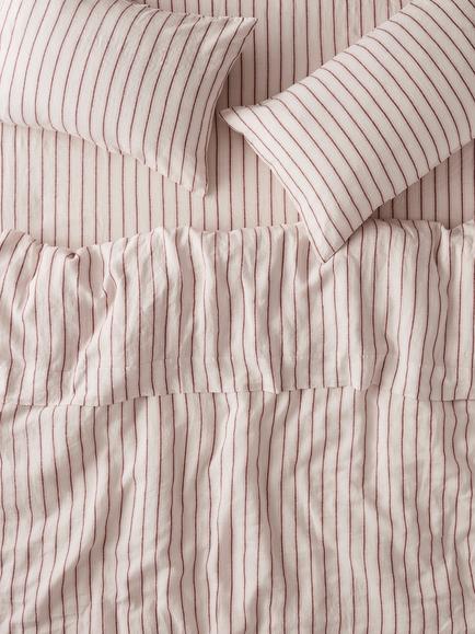 Piglet in Bed Walderton Stripe Linen Bedding, Pearl