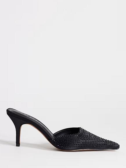 Topshop Avery Heeled Embellished Mules, Black, Black