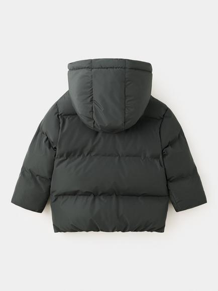 Mango Kids' Hooded Puffer Coat, Anthracite - view 2, Anthracite