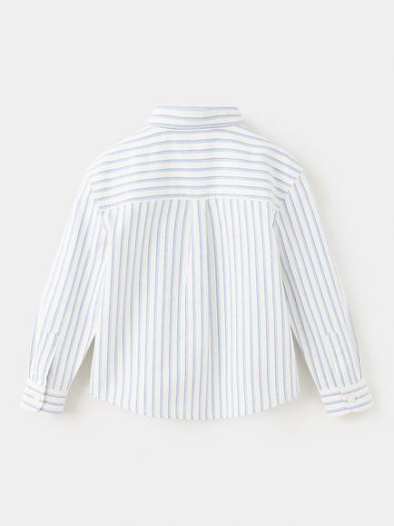 Mango Kids' Camisa Long Sleeve Cotton Shirt - view 2, Blue