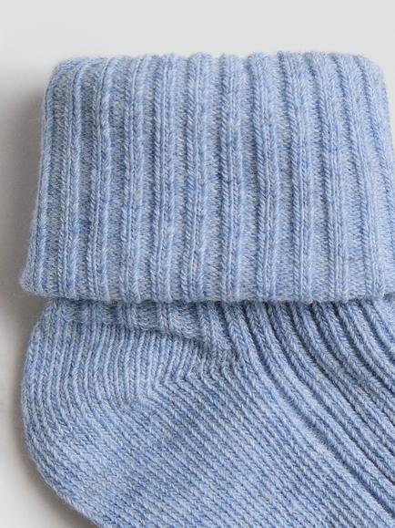Mango Baby Cotton Rich Ribbed Socks, Pack of 4, Blue - view 2, Blue