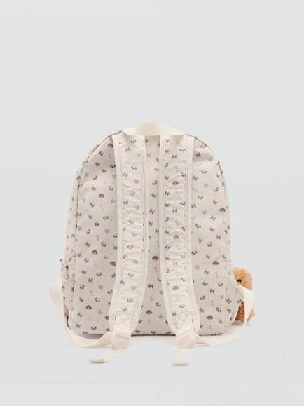 Mango Kids' Mochila Pet Print Backpack, Sand - view 2, Sand