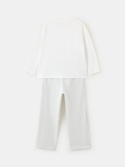 Mango Kids' Cotton Space Explorer Pyjama Set, White - view 2, White