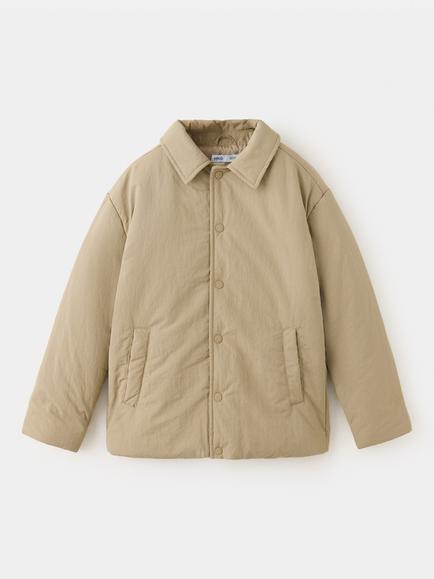 Mango Kids' Collared Coat, Sand, Sand