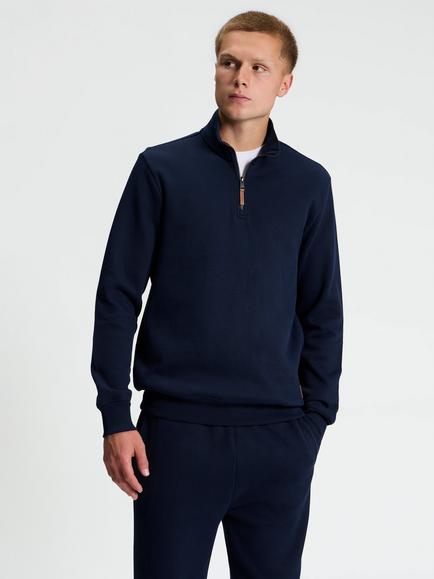 Ben Sherman Half Zip Cotton Blend Track Top, Dark Navy, Dark Navy