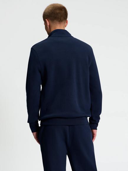 Ben Sherman Half Zip Cotton Blend Track Top, Dark Navy - view 2, Dark Navy