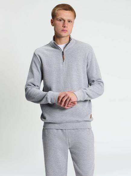 Ben Sherman Half Zip Cotton Blend Track Top, Light Grey, Light Grey