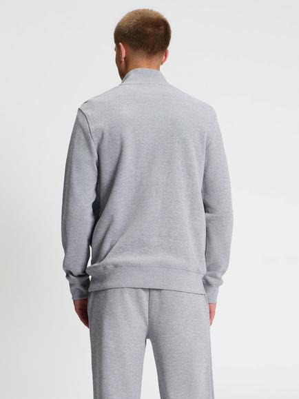 Ben Sherman Half Zip Cotton Blend Track Top, Light Grey - view 2, Light Grey