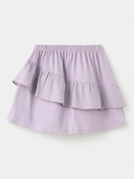 Mango Kids' Tiered Mini Skirt, Lilac - view 2, Lilac