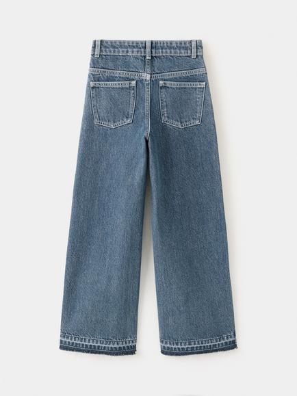 Mango Kids' Tejano High Rise Straight Leg Jeans, Dark Blue - view 2, Dark Blue
