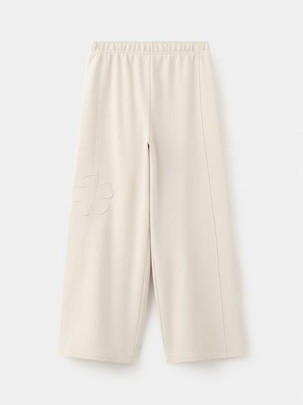 Mango Kids' Cotton Wide Leg Joggers, Raw, Raw