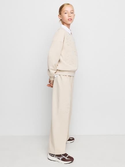 Mango Kids' Cotton Wide Leg Joggers, Raw - view 2, Raw