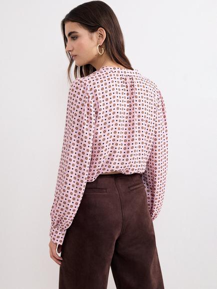 Phase Eight Arabella Floral Long Sleeve Blouse, Pale Pink - view 2, Pale Pink