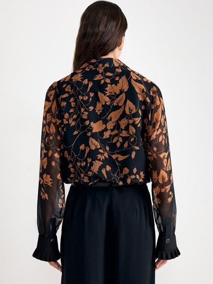 Phase Eight Clenence Floral Print Shirt - view 2, Black
